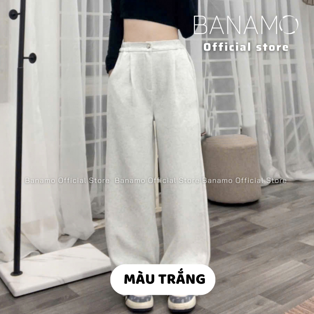 Quần dài nữ BIGSIZE Banamo Fashion quần suông ống rộng vải nỉ 2 da dày dặn form rộng phong cách Hàn Quốc 9901 | BigBuy360 - bigbuy360.vn