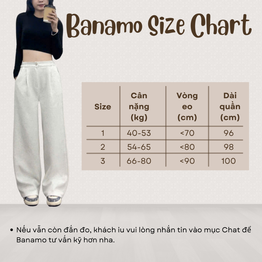 Quần dài nữ BIGSIZE Banamo Fashion quần suông ống rộng vải nỉ 2 da dày dặn form rộng phong cách Hàn Quốc 9901 | BigBuy360 - bigbuy360.vn
