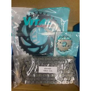 Nhông sên dĩa Ex 135 / Exciter 135 / Yaz / Ya YB sên TFX phốt cao su hiệu VITAL - NSD, xích đĩa tải chính hãng