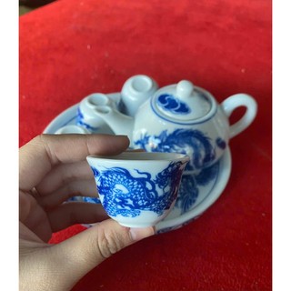 bộ ấm chén thờ mini men lam