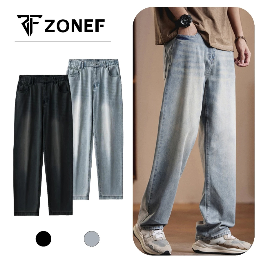 Quần Jean Baggy Ống Đứng, Quần Ống Rộng Suông Nam Chất Liệu Cao Cấp Chống Nhăn By ZONEF OFFICIAL ( Q