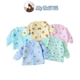 Combo 5 Áo Dài Tay Xốp Trần Bông Siêu Ấm Cho Bé Sơ Sinh Thu Đông size 3-13kg Mẹ Thái Vũ
