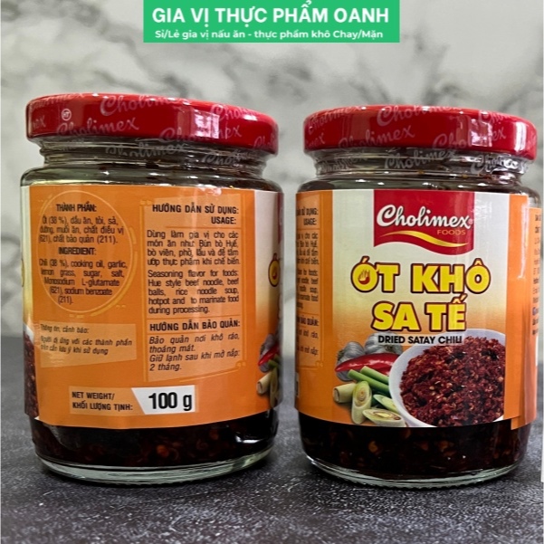 [chay/mặn]ỚT KHÔ SA TẾ Cholimex (hũ 100gr)