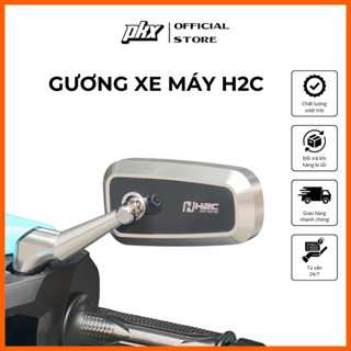  Gương Chiếu Hậu Xe Máy H2C Nhôm Cao Cấp Kính Chiếu Hậu Cho Xe Máy Dùng Cho Nhiều Loại Xe - PKX 