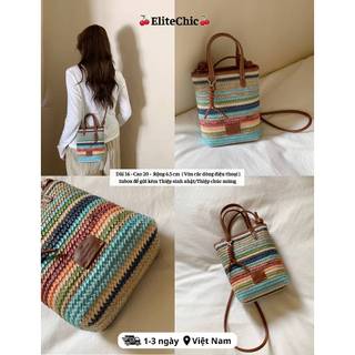  🍒Chio'2nd🍒Sẵn Túi Mini Dệt Chi0 2nd Size Nhỏ Xách Tay Đeo Chéo Một Bên Vai Cho Nữ Crossbody Bag 