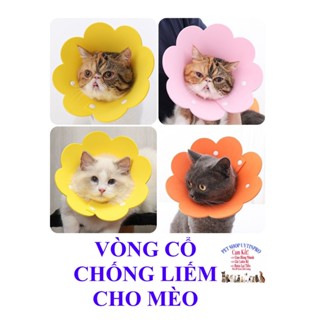 Vòng cổ chống liếm cho Mèo Hình bông hoa Chất liệu xốp siêu nhẹ, êm Giúp thú cưng thoải mái, dễ chịu khi đeo