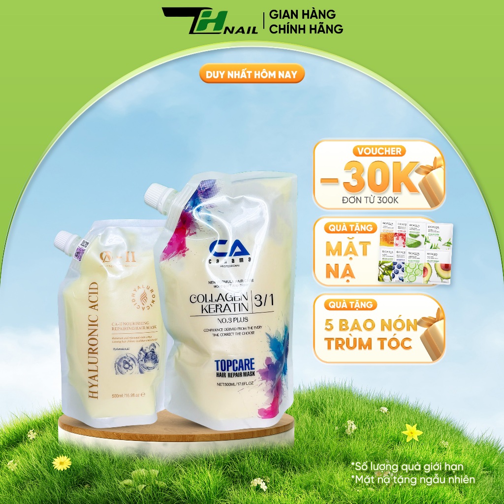 Kem Ủ Tóc Hấp COLLAGEN & KERATIN CANAMA - Phục Hồi Tóc Hư Tổn/ Túi 500ml