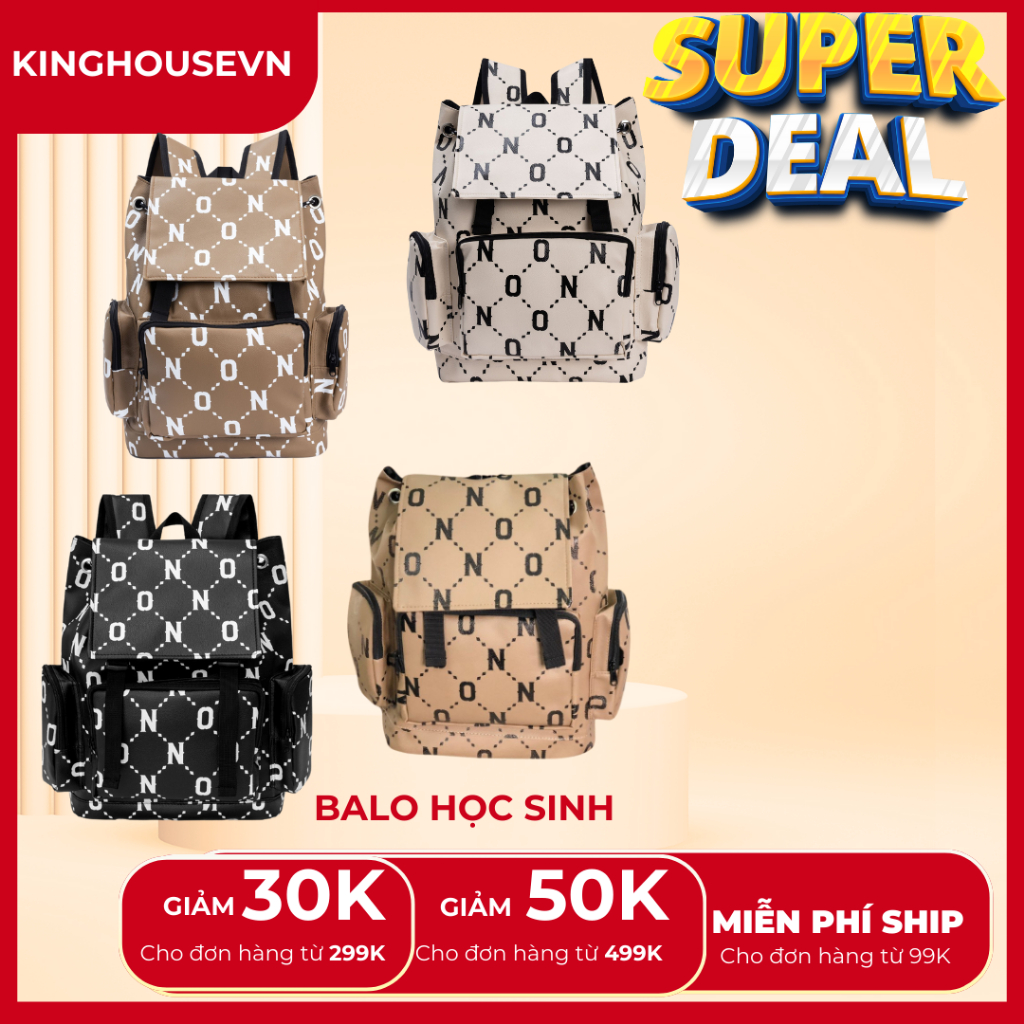 Balo Da Backpack Unisex Chống Nước - Màu Đen
