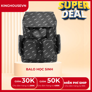 Balo Da Backpack Unisex Chống Nước Balo Backpack King - Mẫu 2 -Màu Đen