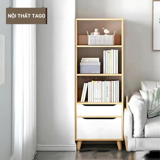  Tủ bắc âu CNC FULL HẬU kệ sách để sàn đa năng tủ sách có ngăn kéo tiện lợi chất liệu gỗ chống mối mọt MDF TAGO 
