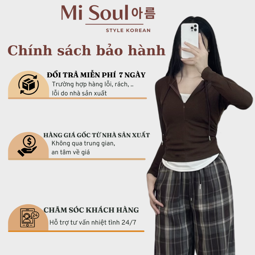 Áo Thun Tăm Dài Tay Nhún Eo Phối 2 Lớp Có Mũ Khóa Kéo Trước BigSize MiSoul, Áo Dài Tay Mix Viền Trắng 363 | BigBuy360 - bigbuy360.vn