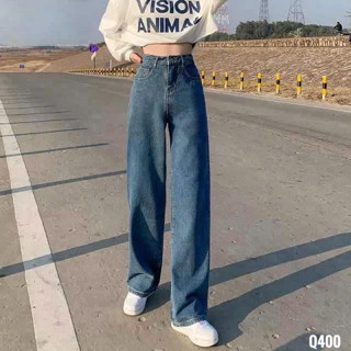 Quần jean nữ Xịn Store quần jean suông co giãn thoải mái Q400