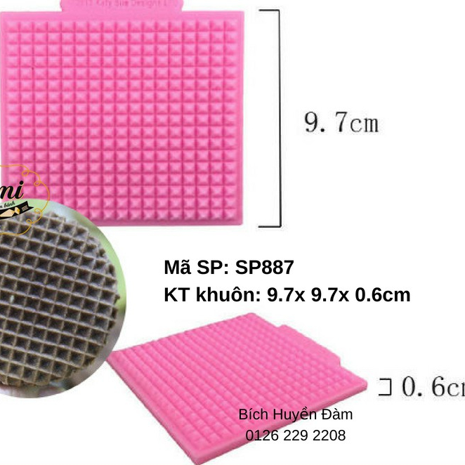 Khuôn silicon vân ô vuông