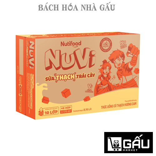 Thùng 48 hộp Sữa Thạch Nuvi Jelly hộp 180ml
