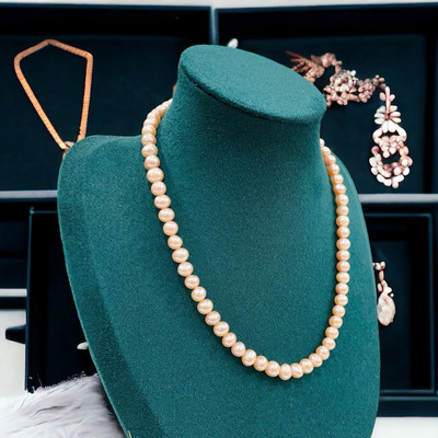 Chuỗi Ngọc Trai 7-8ly Màu Hồng Cam, Kiểu Dáng Nhẹ Nhàng, Cuốn Hút - Ngọc Trai Trường Thịnh