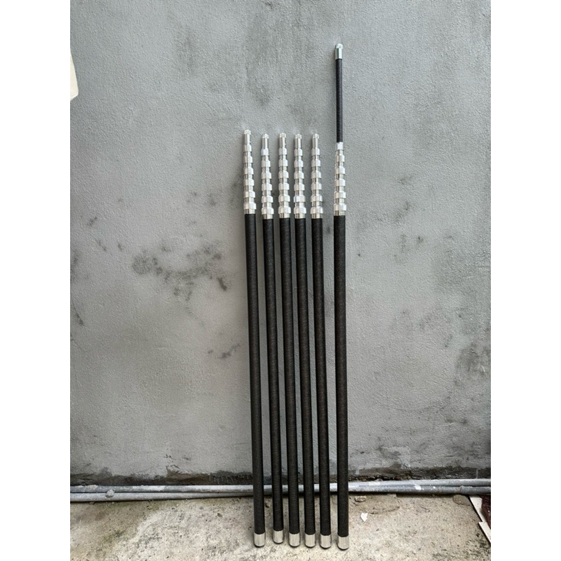 Sào rút Carbon đa năng khoá đa điểm dài 7mét,8mét,9mét,10mét treo lồng chim, vợt cá, hái cau