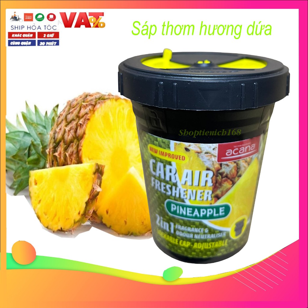 Hộp Sáp thơm ôtô Acana Chống say xe Hương Dứa