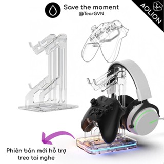 Giá đỡ tay cầm 2 tầng trong suốt AOLION có led RGB cho Playstation / Xbox / Nintendo Switch