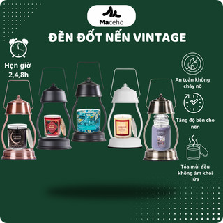  Đèn đốt nến thơm MACEHO Vintage -Dùng cho nến Yankee Candle Cup BBW - chỉnh được độ sáng 