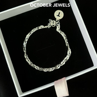  Lắc tay bạc nữ - Lắc tay xoắn mix charm chữ theo yêu cầu đơn giản 