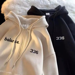 Áo khoá Có Túi Bên Trong cotton hoodie in chũ BALARCE 336 cho các bé trai bé gái 9-75kg