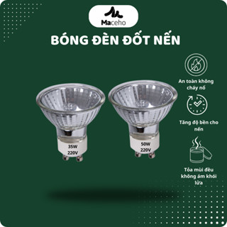 Bóng đèn đốt nến MACEHO halogen GU10 - Sử dụng cho đèn đốt nến thơm, đạt chứng nhận KC Hàn Quốc
