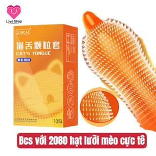 Bao Cao Su Juncai Gân Gai Lưỡi Mèo Với 2080 gai li ti, Hương Trái Cây, Hộp 10 bcs