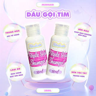 Dầu gội tím khử vàng Minhair, giúp tóc khử sắc tố vàng và bền màu hơn, sử dụng 5-10 lần