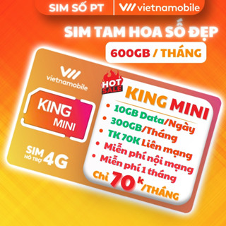 SIM 4G Vietnamobile – 10GB/Ngày, 300GB/Tháng, Tặng 70K Ngoại Mạng, Miễn Phí 1 Tháng