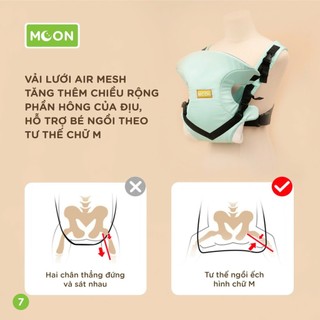 Địu Em Bé 4 Tư Thế Moon Air Mesh