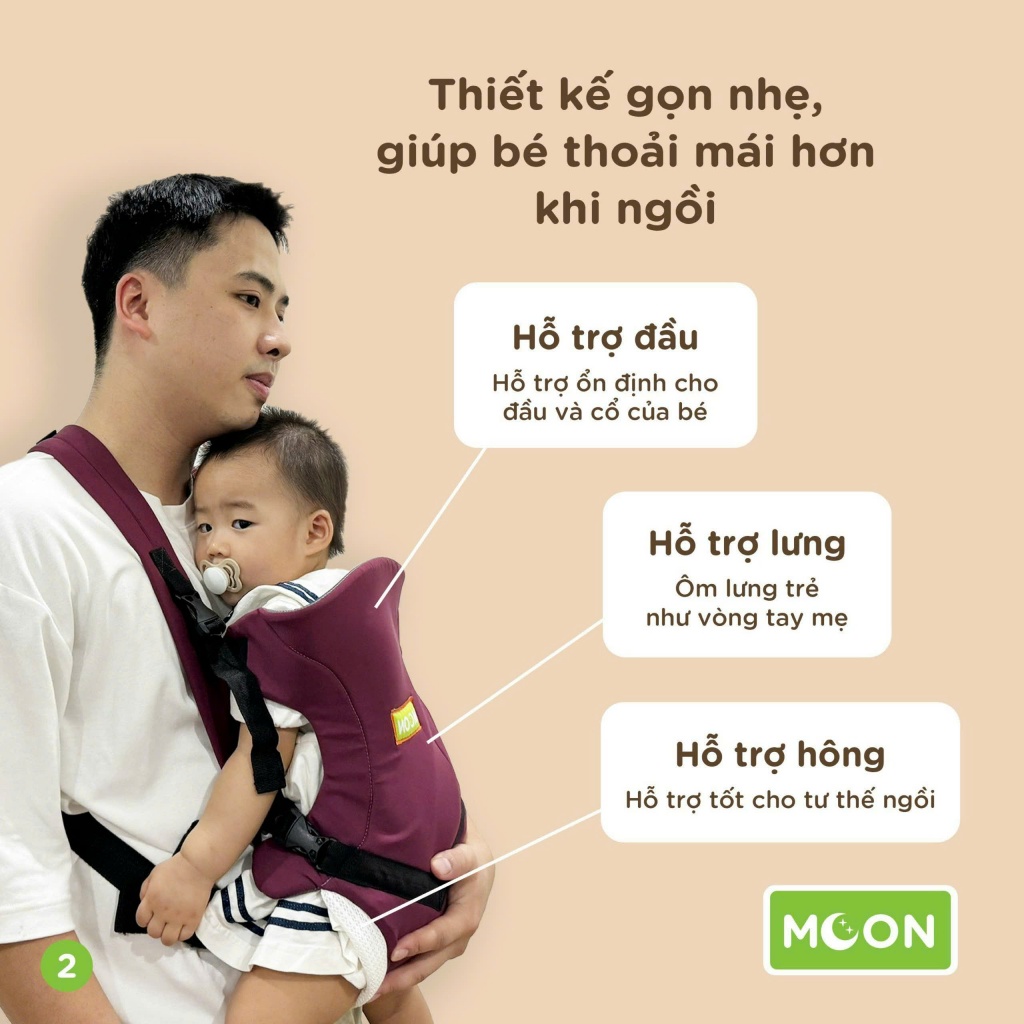 Địu Em Bé 4 Tư Thế Moon Air Mesh