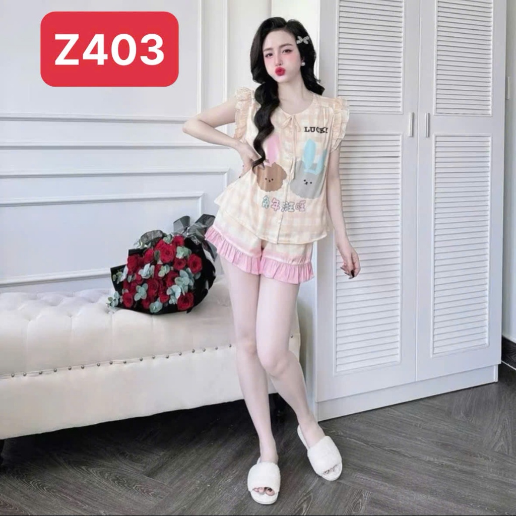 Pijama Cộc Tay Quần Ngắn Z4 Kim Thanh - Lụa Latin Short Bông Mặc Nhà Sang Trọng Size 40-72kg | BigBuy360 - bigbuy360.vn