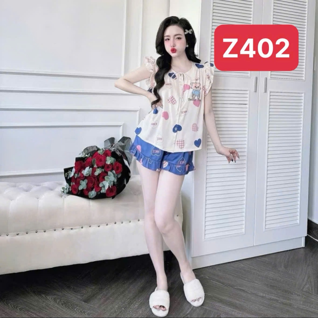 Pijama Cộc Tay Quần Ngắn Z4 Kim Thanh - Lụa Latin Short Bông Mặc Nhà Sang Trọng Size 40-72kg | BigBuy360 - bigbuy360.vn