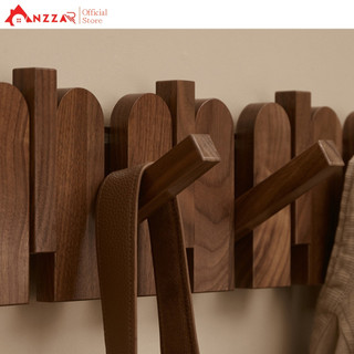  Móc gỗ treo tường Anzzar thanh treo quần áo đồ đa năng gỗ óc chó thông giá treo đồ decor MT-05 