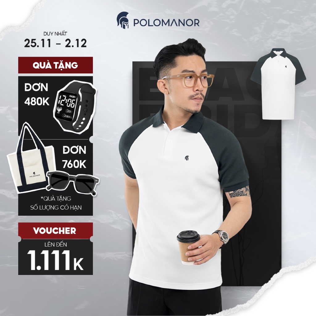 Áo polo nam DERICK vải cá sấu cotton interlock xuất xịn, thanh lịch sang trọng - POLOMANOR