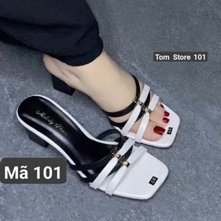 Dép cao 5cm đế vuông  dây mảnh