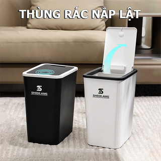 Thùng Rác Nắp Bật 13 Lít, Nắp Có Nhấn Nút Thiết Kế Siêu Tiết Kiệm Không Gian Nhưng Thể Tích Lớn Cho Nhiều Phòng TR3