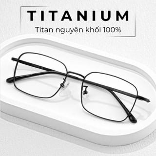 [Titanium] Gọng Kính Titanium Despoints Black chống ánh sáng xanh. Gọng kính Titan nguyên khối Japan