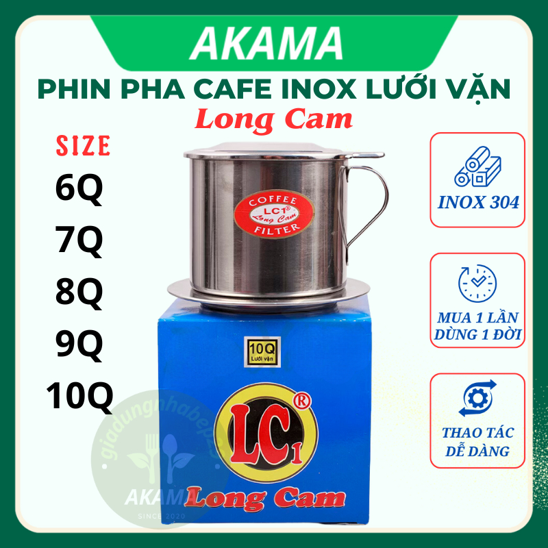 Phin inox Long Cam fin pha cà phê chuẩn hương vị cafe Việt