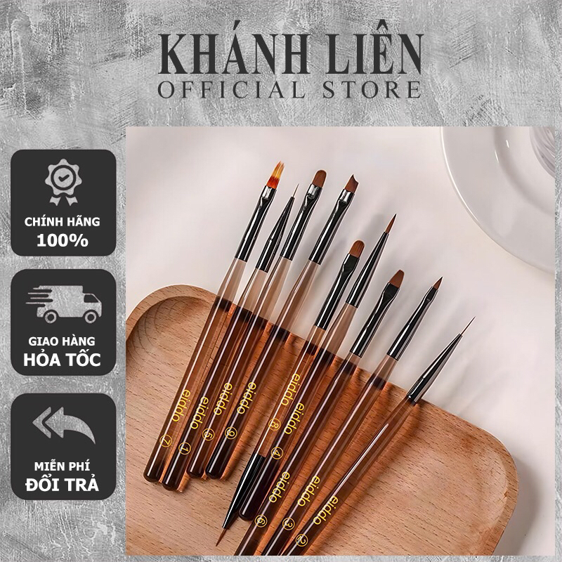 Bộ cọ Eiddo 9 cây, 10 đầu vẽ nail- bộ cọ đa năng cao cấp chuyên dụng