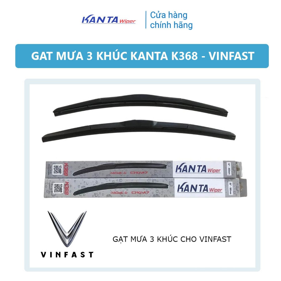[VINFAST] - Bộ 2 gạt mưa 3 khúc K368 - Gạt mưa chính hãng Kanta - Vinfast Fadil, Vinfast VF8, Vinfas