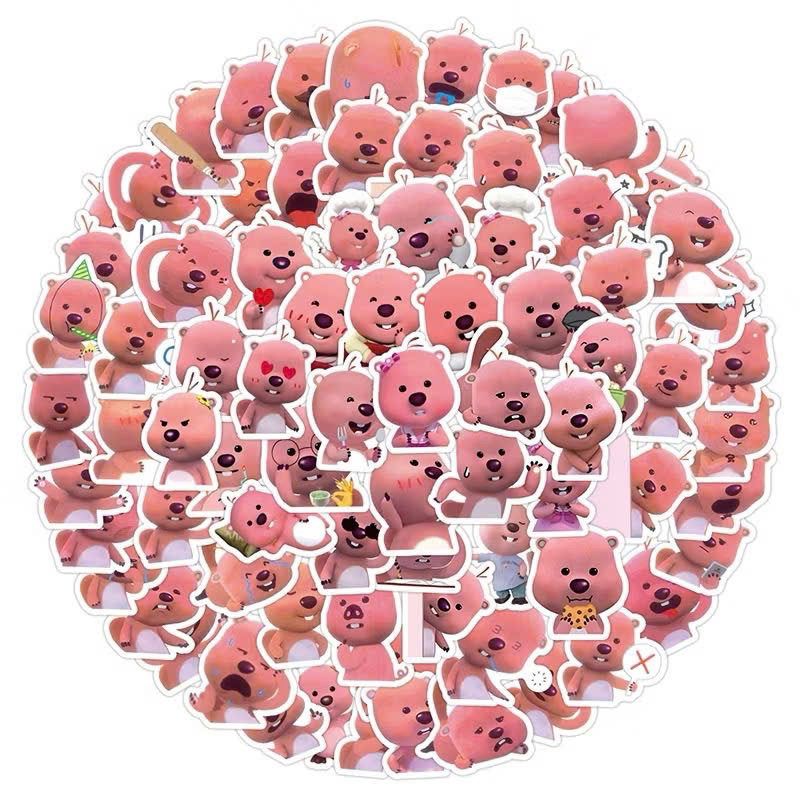 Sticker Loopy dán trang trí mũ bảo hiểm, bình nước, điện thoại nhiều hình đáng iu