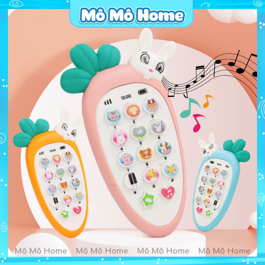 Điện thoại đồ chơi cho bé có nhạc gặm nướu phát sáng phát triển sớm thính giác - Mô Mô Home