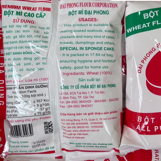 [chay/mặn]Bột mì số 8 Đại Phong Táo Đỏ-Gói(500gr)