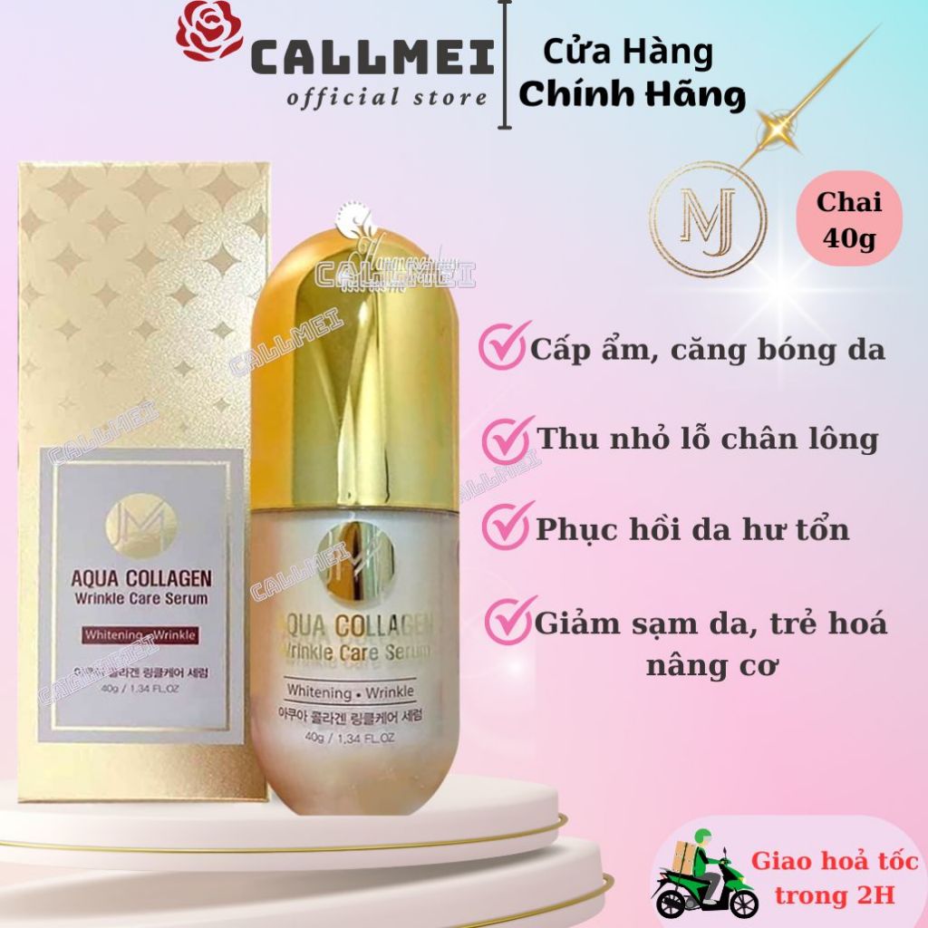 Serum Collagen Tươi Thủy Phân  Dưỡng Trắng Da, Chống Lão Hoá Aqua Collagen JM 40g Hàn Quốc
