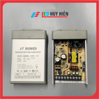 Nguồn led 12v 33A, 50A, 58A, 67A ngoài trời, Nguồn 12V ngoài trời HUNCO 400W, 600W, 700W, 800W