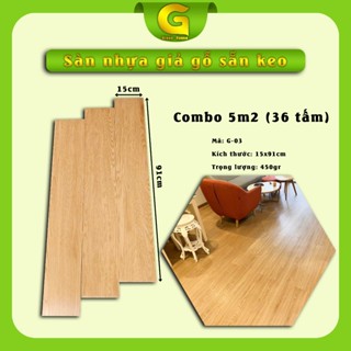 Combo 1 hộp (36 tấm) sàn nhựa giả gỗ bóc dán, vân sần chống trơn