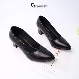 Giày mũi nhọn công sở cao 3 phân, 5 phân chất da mờ mềm êm chân