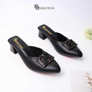   SALE  Giày hở gót mũi nhọn nơ sang trọng cao 3 phân 