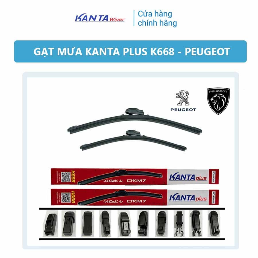 [PEUGEOT] - Bộ 2 gạt mưa Kanta Plus Cao Cấp K668 - Gạt mưa chính hãng Kanta - 2008, 3008, 5008...
